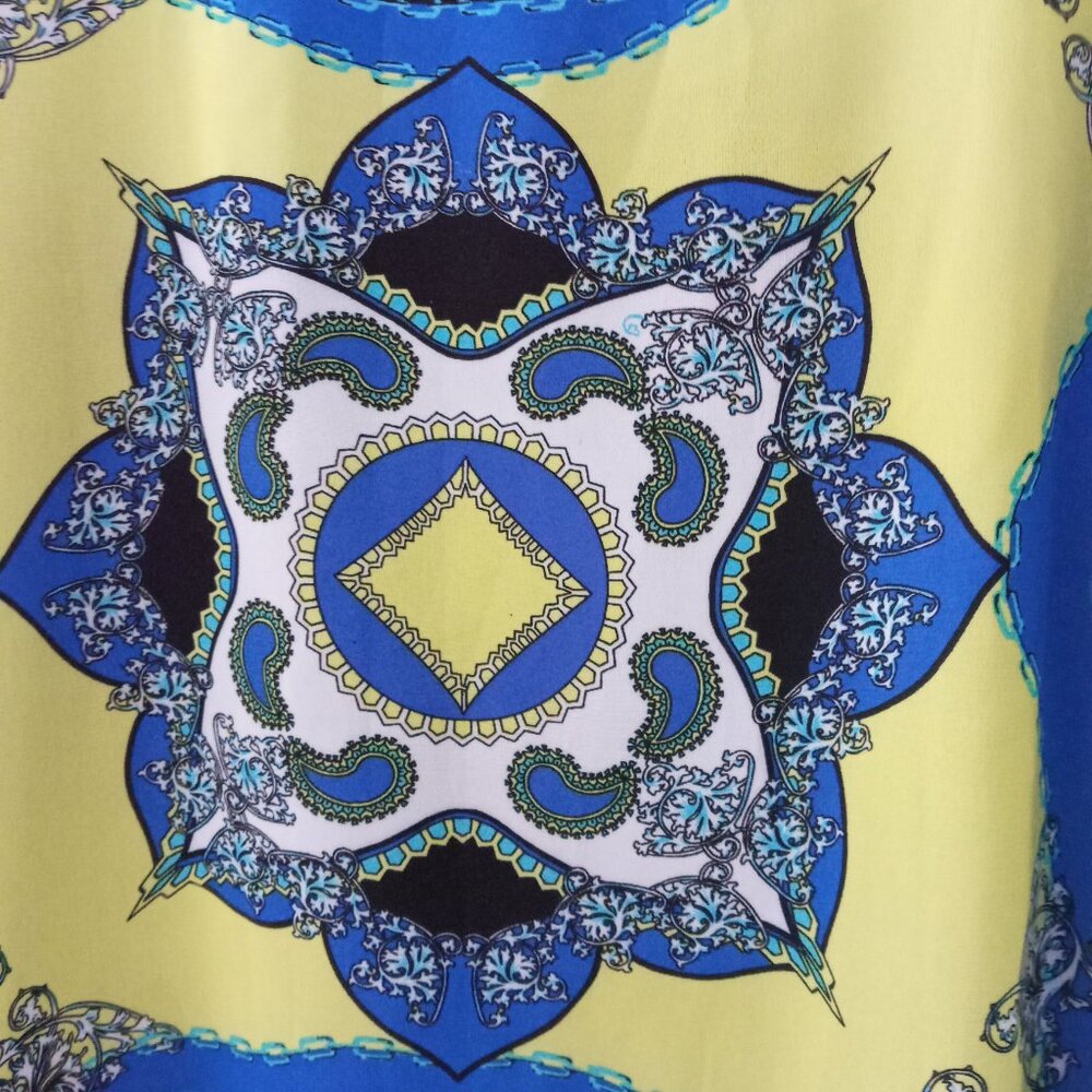 Multiples Colorful Tank Top Blouse with Overlay Semi Sheer sz L  B21 - Picture 4 of 8